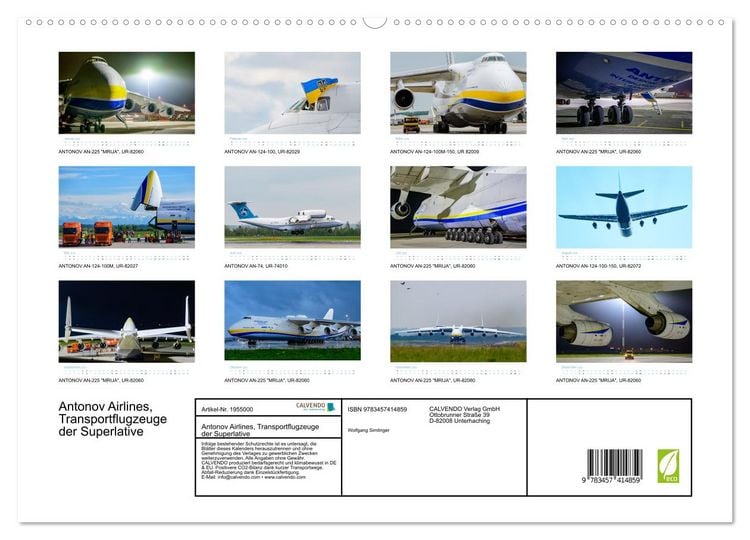 Produktbild: Antonov Airlines, Transportflugzeuge der Superlative (hochwertiger Premium Wandkalender 2026 DIN A2 quer), Kunstdruck in Hochglanz