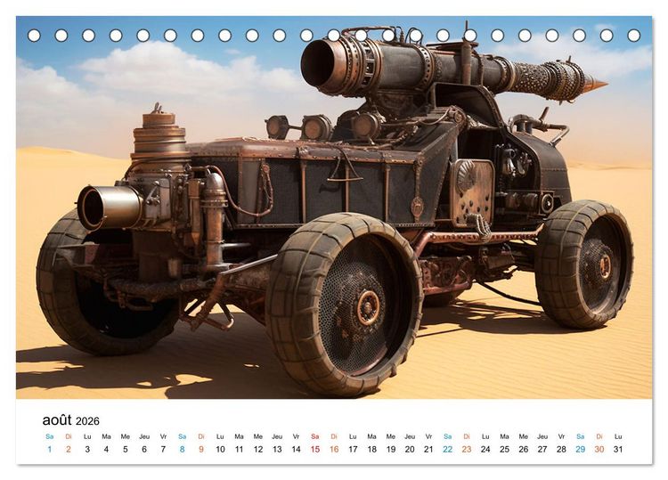 Produktbild: M&eacute;caniques fantastiques (Calendrier de bureau 2026 DIN A5 vertical), CALVENDO calendrier mensuel