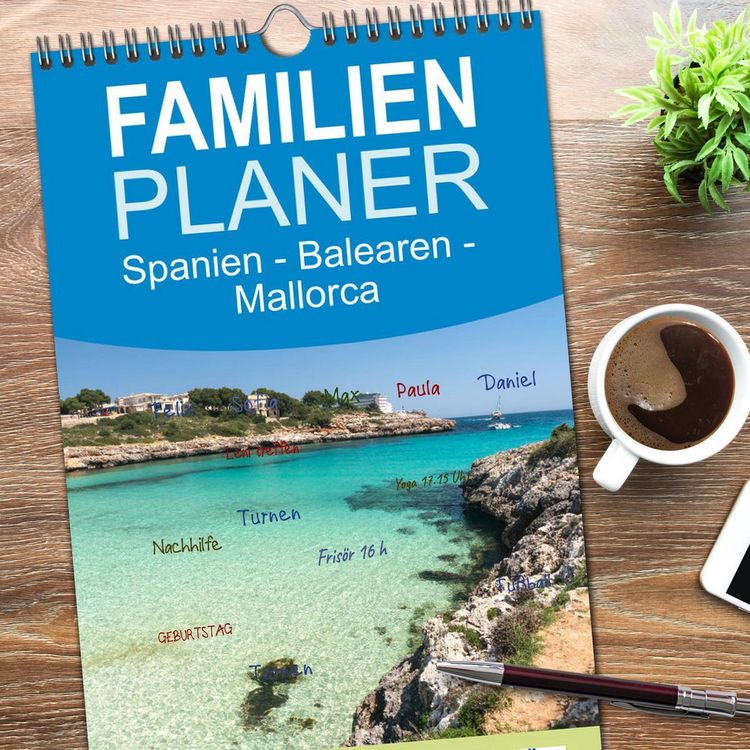 Produktbild: Familienplaner 2026 - Spanien - Balearen - Mallorca mit 5 Spalten (Wandkalender, 21 x 45 cm) CALVENDO