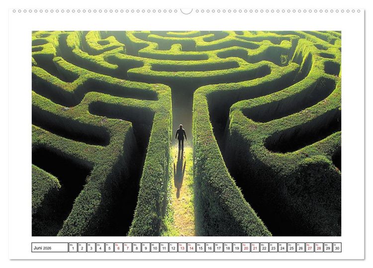 Produktbild: Im Bann der Labyrinthe - Die Kunst sich zu verlieren (hochwertiger Premium Wandkalender 2026 DIN A2 quer), Kunstdruck in Hochglanz