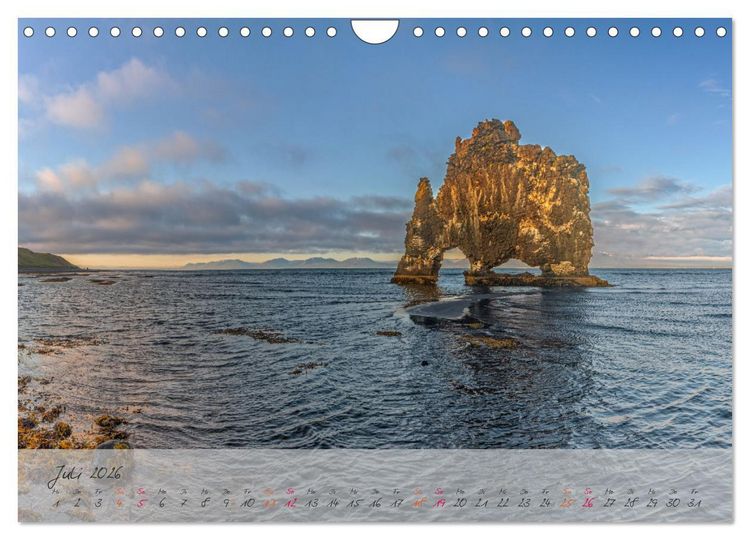 Produktbild: Naturwunder in Island (Wandkalender 2026 DIN A4 quer), CALVENDO Monatskalender