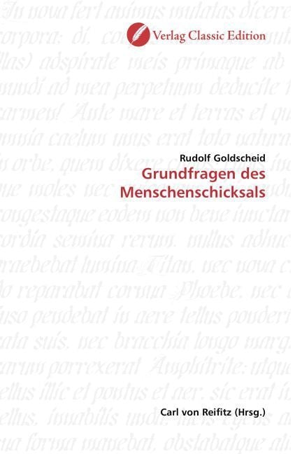 Produktbild: Goldscheid, R: Grundfragen des Menschenschicksals