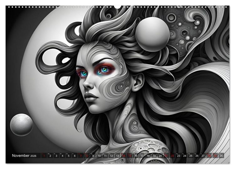 Produktbild: Fantasie Universum Sch&ouml;nheiten (hochwertiger Premium Wandkalender 2026 DIN A2 quer), Kunstdruck in Hochglanz