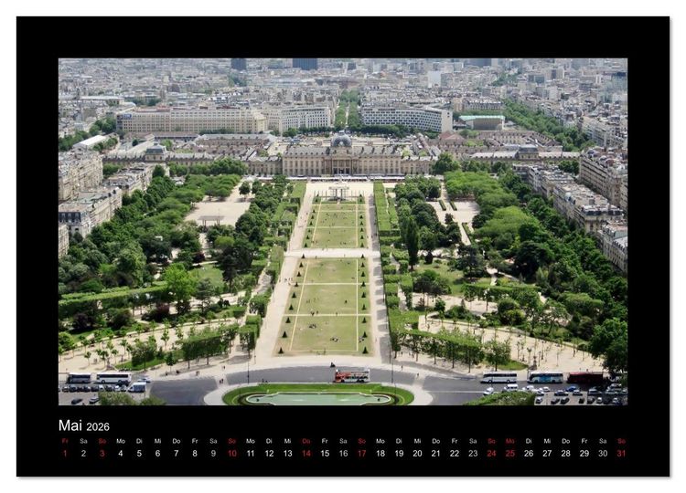 Produktbild: Paris von oben (Wandkalender 2026 DIN A4 quer), CALVENDO Monatskalender