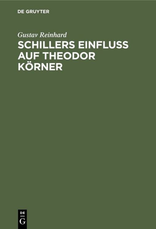 Produktbild: Schillers Einfluss auf Theodor K&ouml;rner