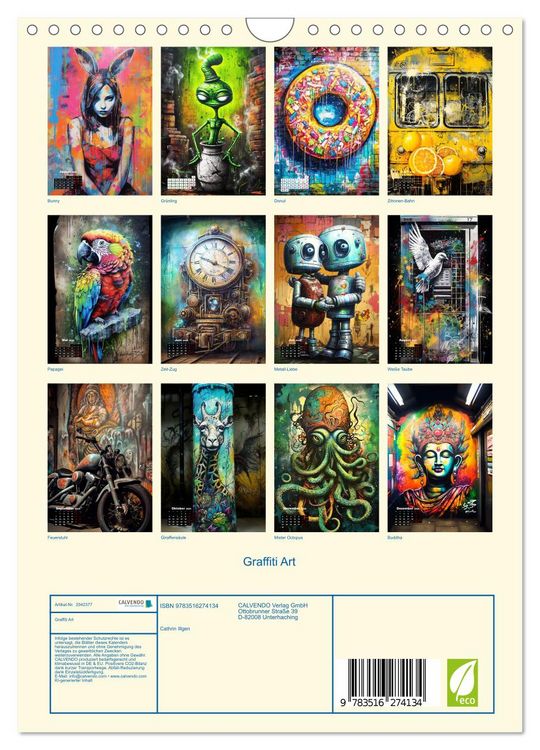 Produktbild: Graffiti Art (Wandkalender 2026 DIN A4 hoch), CALVENDO Monatskalender