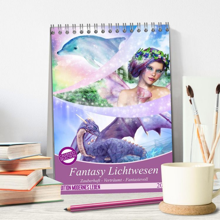 Produktbild: Fantasy Lichtwesen (Tischkalender 2026 DIN A5 hoch), CALVENDO Monatskalender