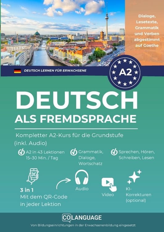 Produktbild: Deutsch als Fremdsprache lernen. Kompletter A2-Kurs f&uuml;r die Grundstufe (inkl. Audio)