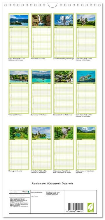 Produktbild: Familienplaner 2027 - Rund um den W&ouml;rthersee in &Ouml;sterreich mit 5 Spalten (Wandkalender, 21 x 45 cm) CALVENDO