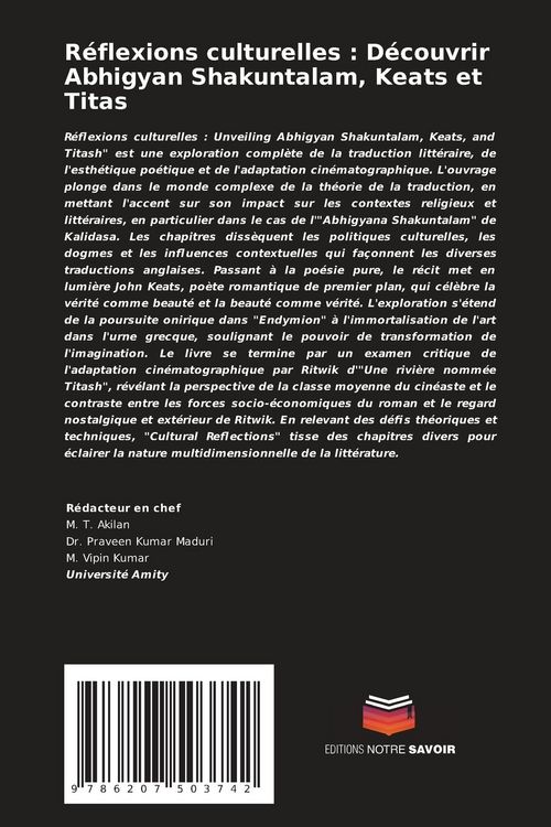 Produktbild: R&eacute;flexions culturelles : D&eacute;couvrir Abhigyan Shakuntalam, Keats et Titas