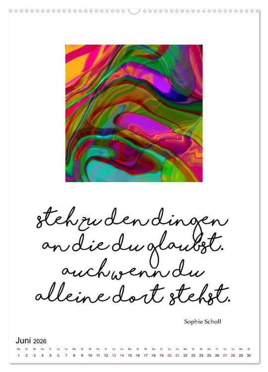 Produktbild: Mehr als Worte - Zitate starker Frauen (hochwertiger Premium Wandkalender 2026 DIN A2 hoch), Kunstdruck in Hochglanz