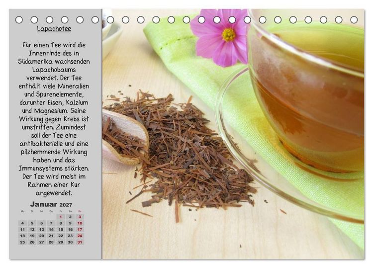 Produktbild: Eine kleine Teekunde - Zw&ouml;lf Teesorten im Portr&auml;t (Tischkalender 2027 DIN A5 quer), CALVENDO Monatskalender