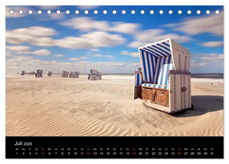 Produktbild: SYLT hinter den D&uuml;nen (Tischkalender 2026 DIN A5 quer), CALVENDO Monatskalender
