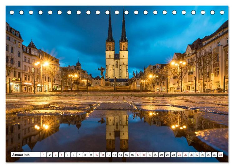 Produktbild: Halle-Saale - Meine Stadt im Spiegel (Tischkalender 2026 DIN A5 quer), CALVENDO Monatskalender