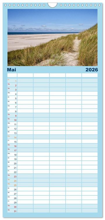 Produktbild: Familienplaner 2026 - Amrum: Natur und Freiheit mit 5 Spalten (Wandkalender, 21 x 45 cm) CALVENDO