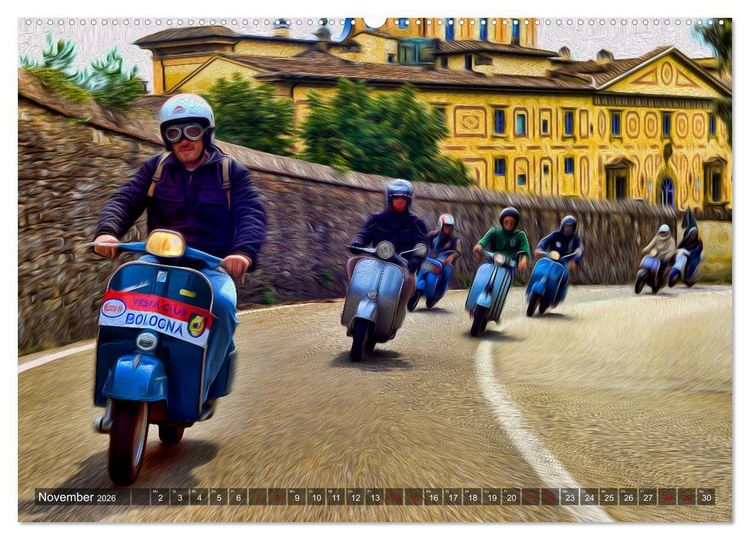 Produktbild: Vespazieren (hochwertiger Premium Wandkalender 2026 DIN A2 quer), Kunstdruck in Hochglanz