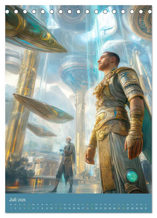 Produktbild: Fremde Zivilisationen - Science Fiction (Tischkalender 2026 DIN A5 hoch), CALVENDO Monatskalender