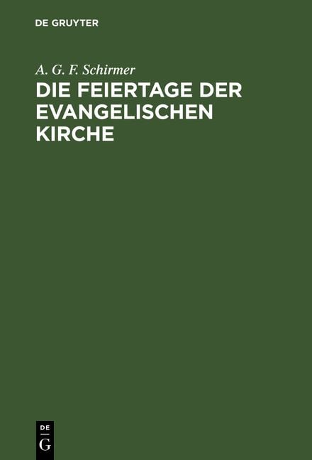 Produktbild: Die Feiertage der evangelischen Kirche