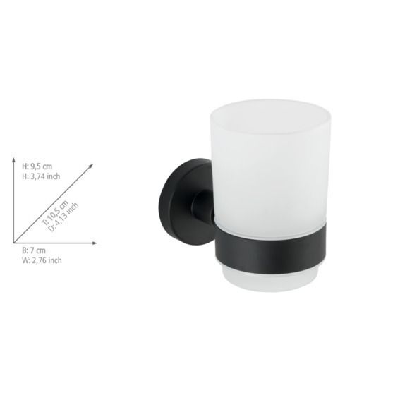 Produktbild: Zahnputzbecher Uno Mod. Bosio Black Edelstahl matt, rostfrei