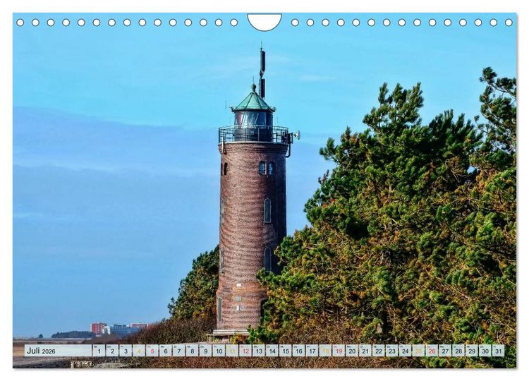 Produktbild: Leuchtt&uuml;rme - maritime Wegweiser in Deutschland (Wandkalender 2026 DIN A4 quer), CALVENDO Monatskalender