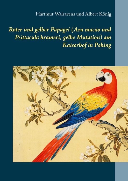 Produktbild: Roter und gelber Papagei (Ara macao und Psittacula krameri, gelbe Mutation) am Kaiserhof in Peking