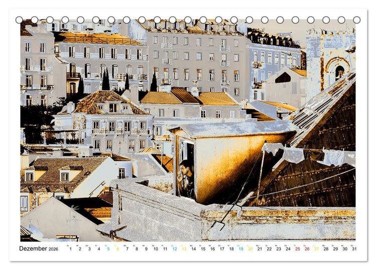 Produktbild: Lissabon One Day (Tischkalender 2026 DIN A5 quer), CALVENDO Monatskalender
