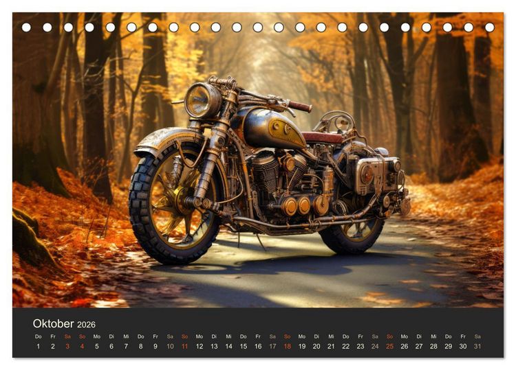 Produktbild: Steampunk Motorr&auml;der (Tischkalender 2026 DIN A5 quer), CALVENDO Monatskalender