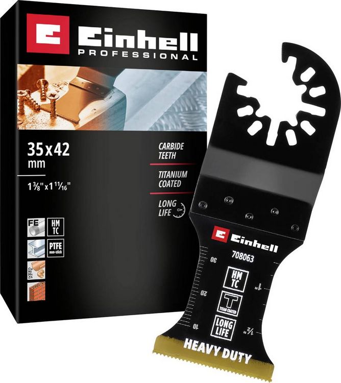 Produktbild: Einhell 708063 Tauchs&auml;geblatt HM-TI, 35mm Bimetall Multifunktionswerkzeug-Zubeh&ouml;r-Set 35 mm 1 St.