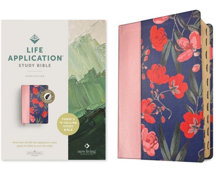 Produktbild: NLT Life Application Study Bible, Third Edition (Leatherlike, Pink Evening Bloom, Indexed, Red Letter)