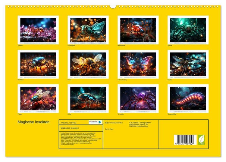 Produktbild: Magische Insekten (hochwertiger Premium Wandkalender 2026 DIN A2 quer), Kunstdruck in Hochglanz
