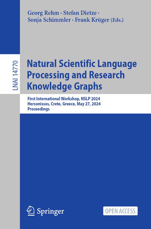 Produktbild: Natural Scientific Language Processing and Research Knowledge Graphs