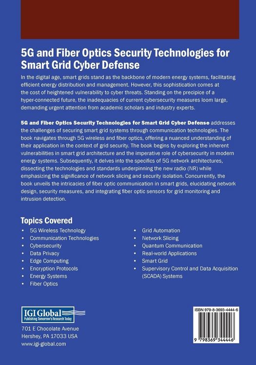 Produktbild: 5G and Fiber Optics Security Technologies for Smart Grid Cyber Defense
