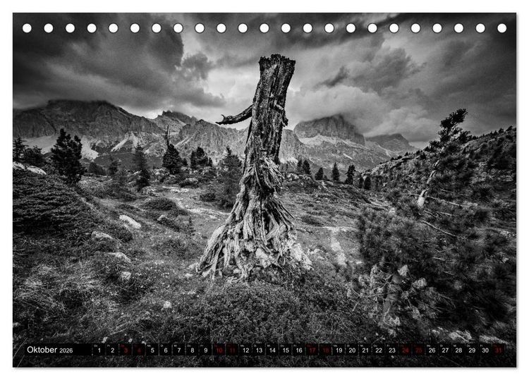 Produktbild: Dramatik in SW (Tischkalender 2026 DIN A5 quer), CALVENDO Monatskalender