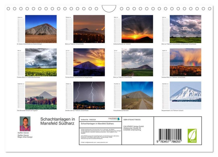 Produktbild: Schachtanlagen in Mansfeld S&uuml;dharz (Wandkalender 2026 DIN A4 quer), CALVENDO Monatskalender