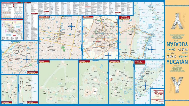 Produktbild: Yucatan 1 : 1 000 000. Road Map + City Maps