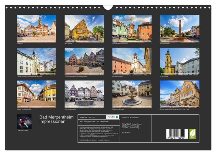 Produktbild: Bad Mergentheim Impressionen (Wandkalender 2026 DIN A3 quer), CALVENDO Monatskalender