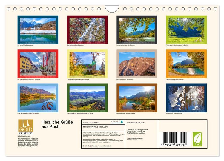 Produktbild: Herzliche Gr&uuml;&szlig;e aus Kuchl (Wandkalender 2026 DIN A4 quer), CALVENDO Monatskalender