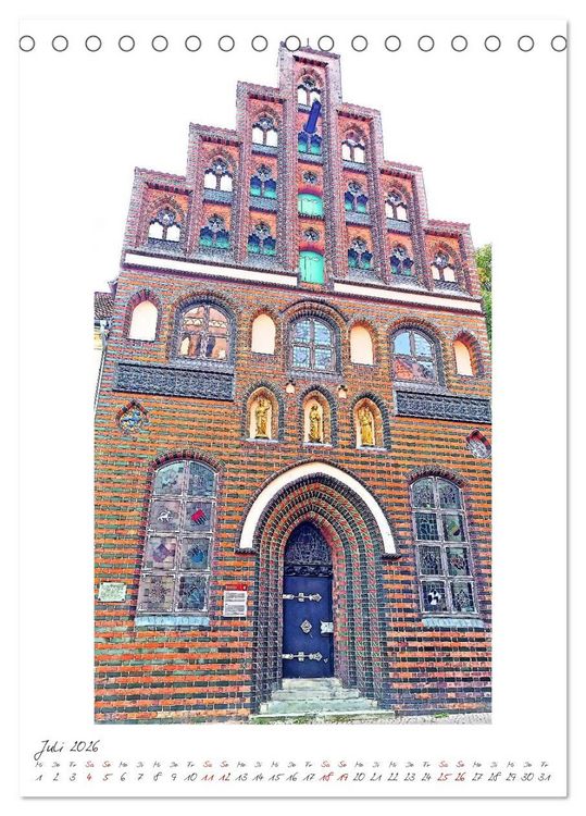 Produktbild: Idyllisches L&uuml;neburg. Historische Fassaden und Giebel der Salz- und Hansestadt (Tischkalender 2026 DIN A5 hoch), CALVENDO Monatskalender