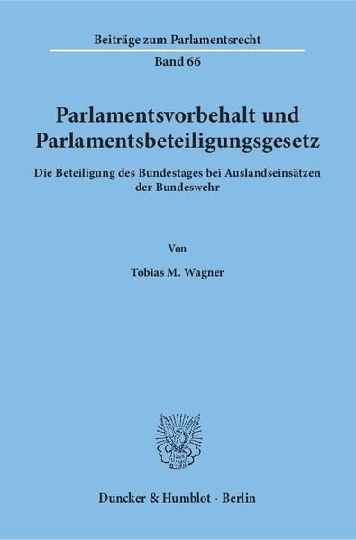 Produktbild: Parlamentsvorbehalt und Parlamentsbeteiligungsgesetz.