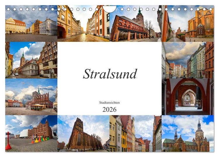 Produktbild: Stralsund Stadtansichten (Wandkalender 2026 DIN A4 quer), CALVENDO Monatskalender