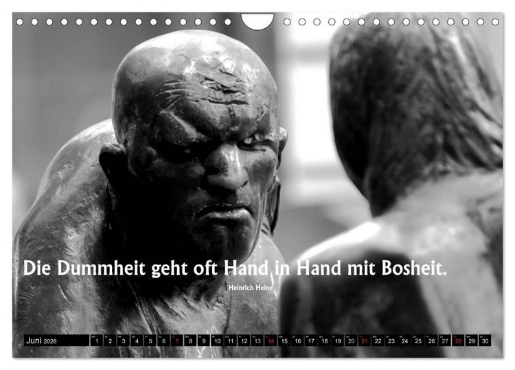 Produktbild: Weisheiten, Zitate und Spr&uuml;che - Ein Jahr voller Gedanken 2026 (Wandkalender 2026 DIN A4 quer), CALVENDO Monatskalender