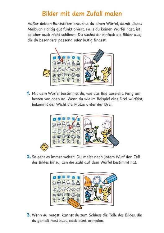 Produktbild: Mein lustiges gro&szlig;es Malspielbuch: W&uuml;rfeln & Malen (ab 7 Jahren)