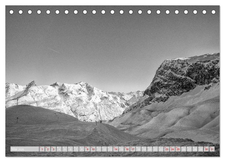 Produktbild: Arlberg black and white (Tischkalender 2026 DIN A5 quer), CALVENDO Monatskalender