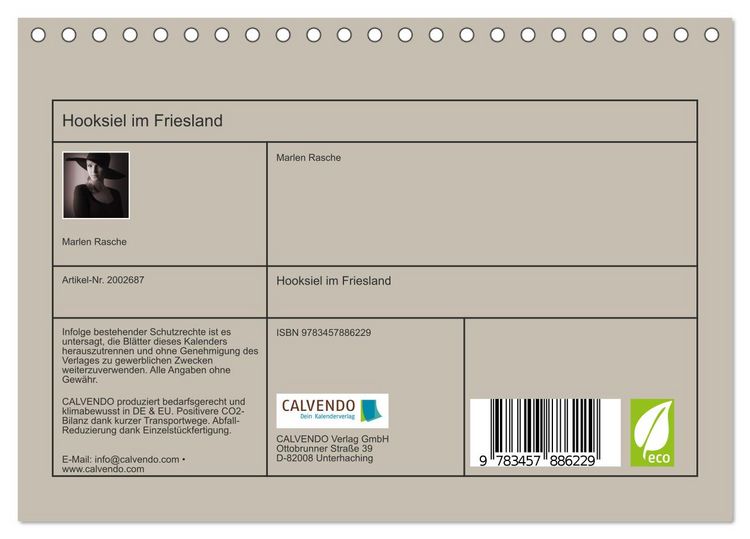 Produktbild: Hooksiel im Friesland (Tischkalender 2026 DIN A5 quer), CALVENDO Monatskalender