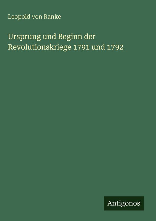 Produktbild: Ursprung und Beginn der Revolutionskriege 1791 und 1792