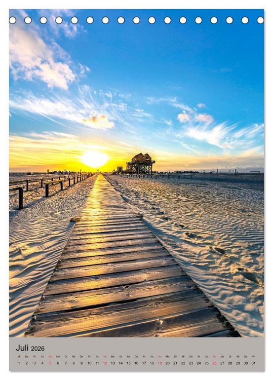 Produktbild: NORDSEEFLAIR - St. Peter Ording und Westerhever (Tischkalender 2026 DIN A5 hoch), CALVENDO Monatskalender