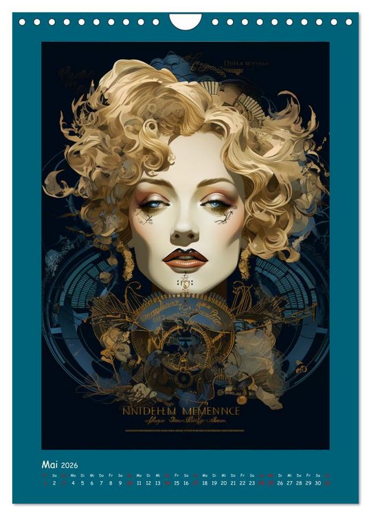 Produktbild: Glanz der Filmdiven. Art Nouveau Paintings im Poster-Stil (Wandkalender 2026 DIN A4 hoch), CALVENDO Monatskalender