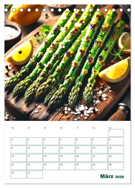 Produktbild: Spargelgl&uuml;ck &ndash; von der Ernte bis zum Genuss (Tischkalender 2026 DIN A5 hoch), CALVENDO Monatskalender