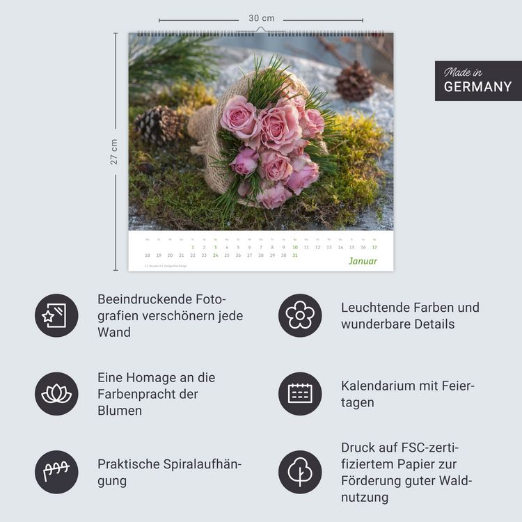 Produktbild: times&more Blumen Bildkalender 2027