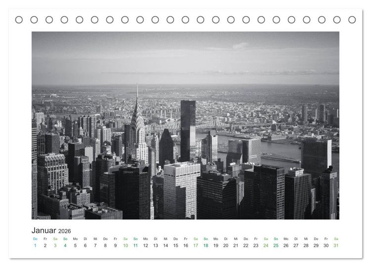 Produktbild: New York in schwarz weiss (Tischkalender 2026 DIN A5 quer), CALVENDO Monatskalender